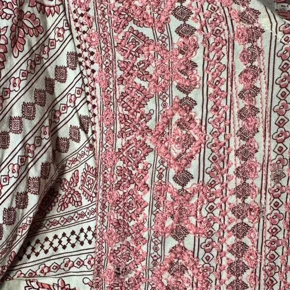 Sincerely Jules Floral Bohemian Embroidered Dress with Pockets size L - Picture 4 of 10